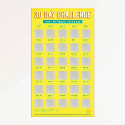 BUCKET LIST - 30 Day Challenge Poster Happiness