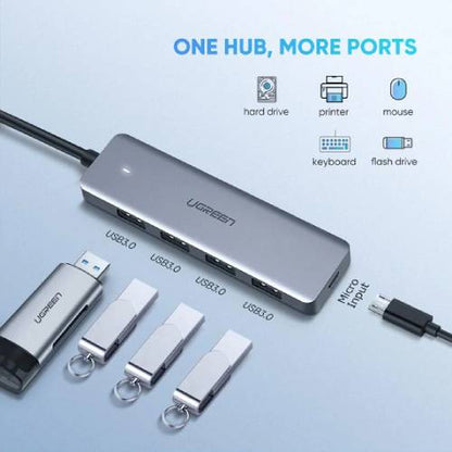 UGREEN USB C Hub 4 Ports USB Type C to USB 3.0 Hub Adapter with Charging Port