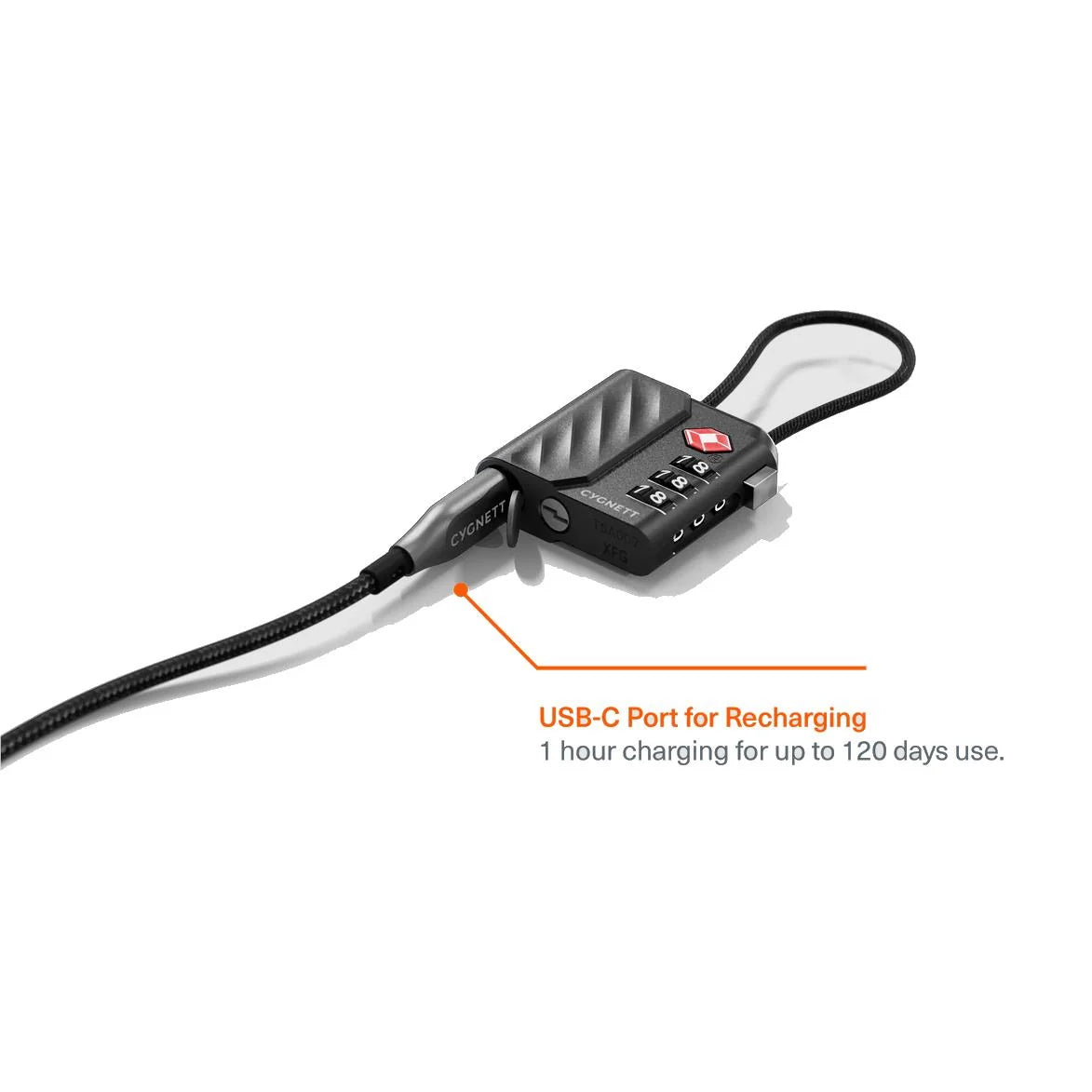 Cygnett Voyager Bluetooth TravelTag TSA Lock with USB-C Recharging