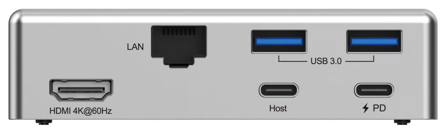 Notebook Stand with Magnetic 5-in-1 USB-C Multiport Hub - Silver