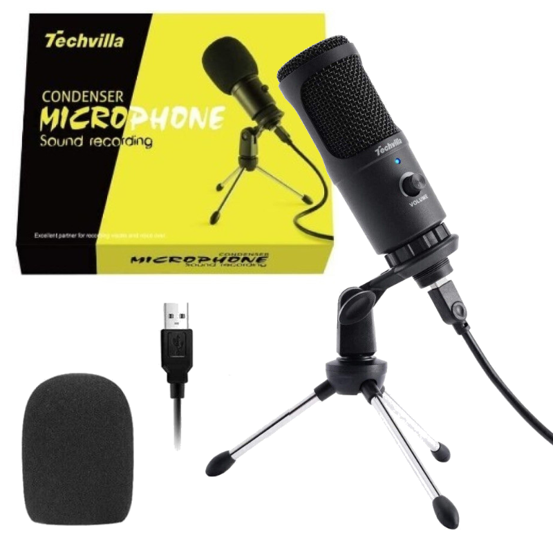 Techvilla USB Condenser Microphone sound recording gaming Youtube