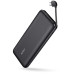 AUKEY PB-N73C 10000mAh 18W PD 2-Port Portable Charger with Built-In USB-C Cable - Black