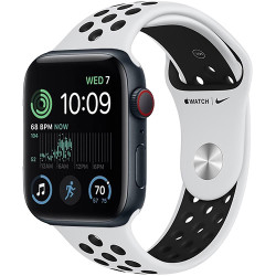 Apple Watch SE 2nd Gen GPS & Cellular 40mm Midnight Case with Pure Platinum/Black Nike Sport Band (Renewed)