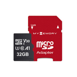 MyMemory PLUS 32GB microSD Card (SDHC) 4K A1 UHS-1 V30 U3 + Adapter - 100MB/s