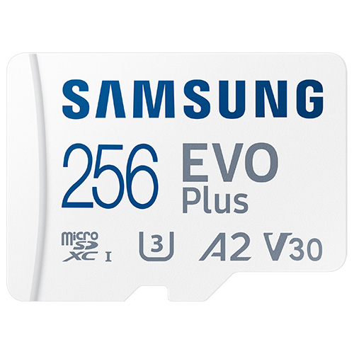 Samsung 256GB Evo Plus microSD Card (SDXC) + SD Adapter - 130MB/s