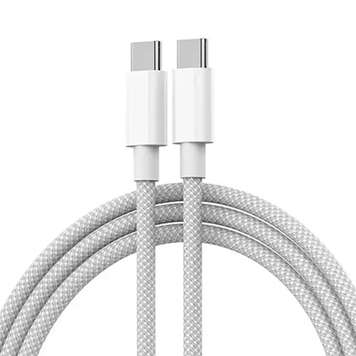 USB Type-C 1M 60W Braided Cable for Apple iPhone 15  - White