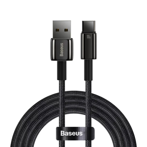 Baseus Tungsten Gold Fast Charging Data Cable USB to USB-C 100W 1m - Black