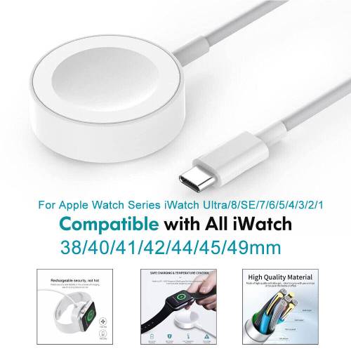 For Apple Watch Series 2/3/4/5/6/7/8/Ultra Magnetic USB-C Charger