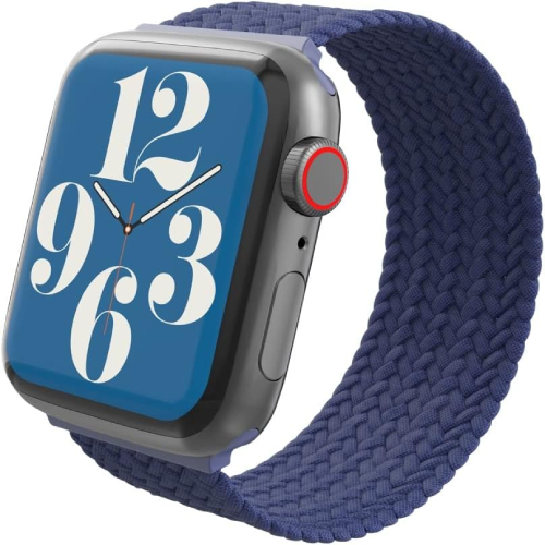 GEAR4 IWatch Compatible with Apple Watch 38/40/41 mm Braided Solo Loop Band LG Navy Blue