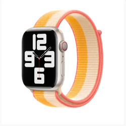 Apple Official Watch 45mm Sport Loop Band - Maize/White