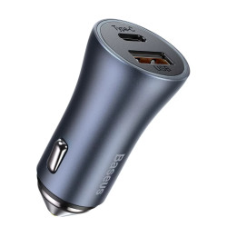 Baseus Golden Contactor Pro Dual Quick Car Charger USB +USB-C 40W - Dark Gray