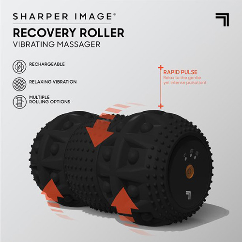 SHARPER IMAGE Fit Roller Vibrating Sport Recovery Massager - Black