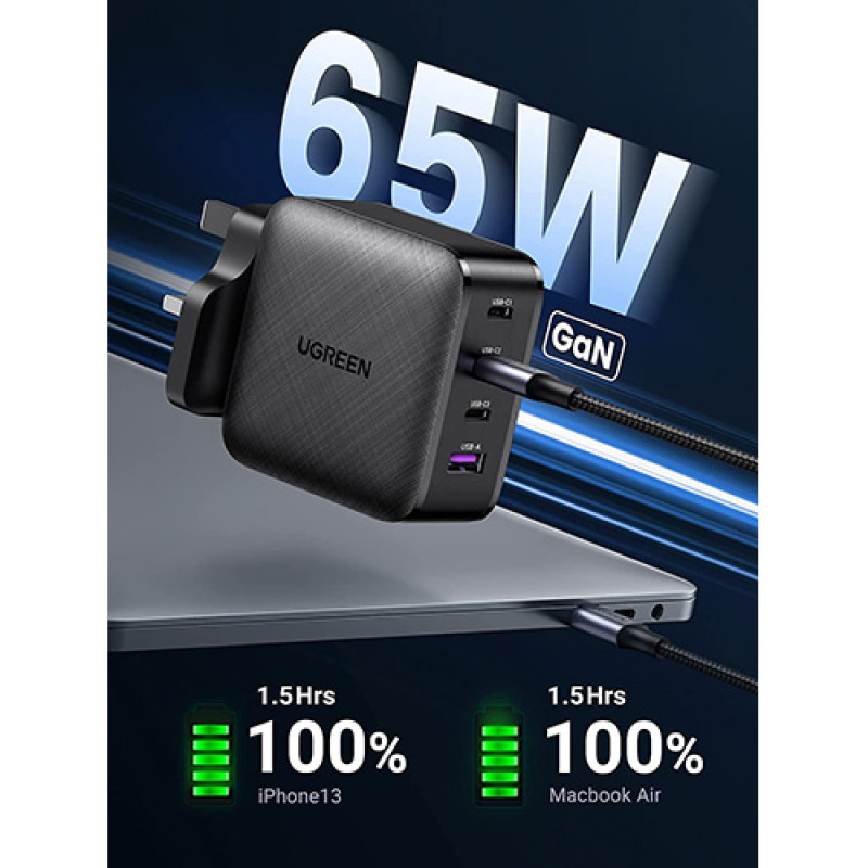 UGREEN 65W PD QC 3.0 GaN USB-C Wall Charger