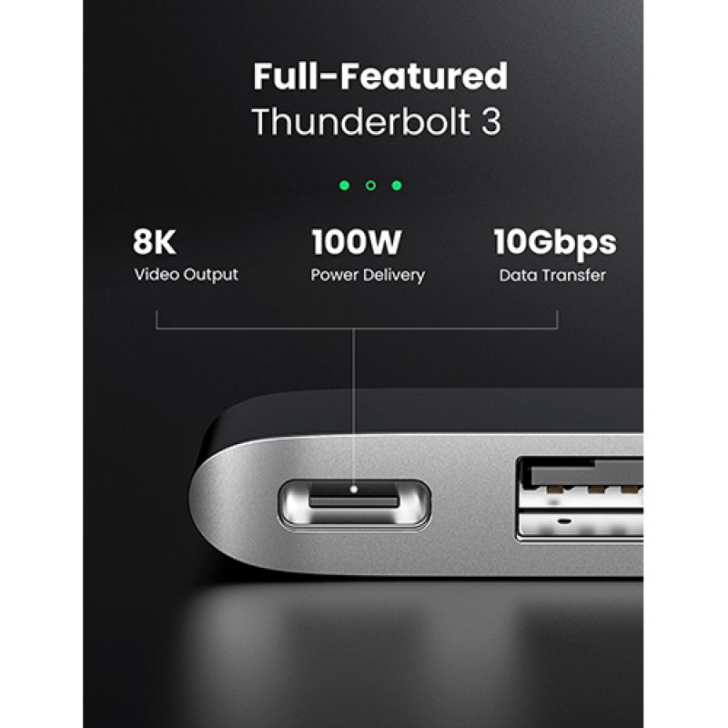 UGREEN 6-in-2 USB-C 100W PD Card Reader and Hub for MacBook