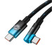 Baseus MVP 2 Elbow-shaped Fast Charging Data Cable USB-C to USB-C 100W 1m - Black+Blue