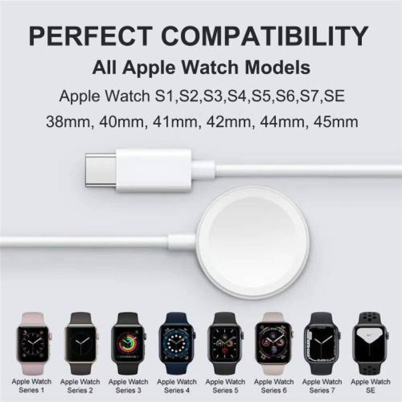 For Apple Watch Series 2/3/4/5/6/7/8/Ultra Magnetic USB-C Charger