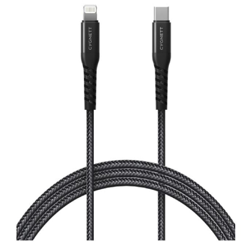 Cygnett EXOCONNECT Lightning to USB-C Cable - Black 2m