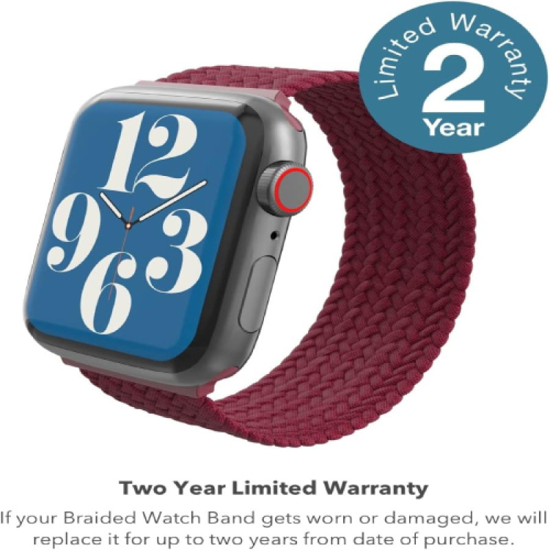 GEAR4 IWatch Compatible with Apple Watch 38/40/41 mm Braided Solo Loop Band LG Navy Blue