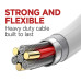 Heavy Duty USB to Lightning 1M Cable for Apple iPhone - White