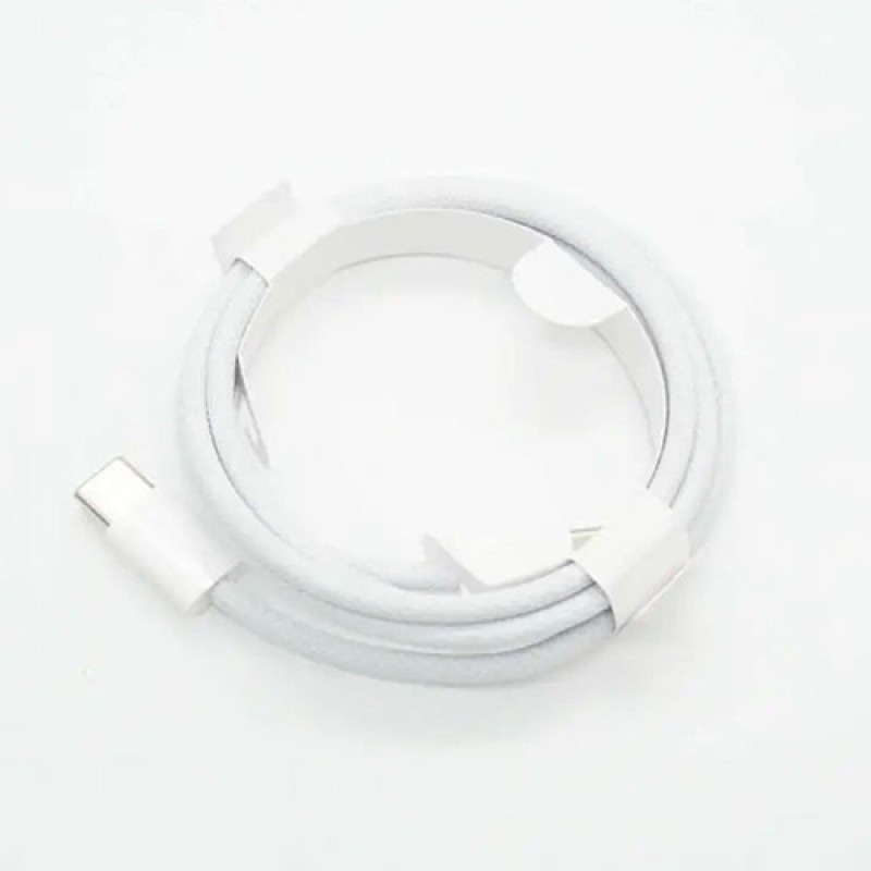 USB Type-C 1M 60W Braided Cable for Apple iPhone 15  - White