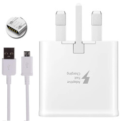 Samsung Galaxy 2A Mains Fast Charger + 1M Micro USB Cable - White