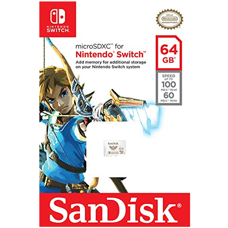 SanDisk 64GB Nintendo Switch microSD Card (SDXC) UHS-I U3 - 100MB/s