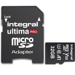 Integral 32GB UltimaPRO V30 Premium microSD Card (SDHC) UHS-I U3 + Adapter