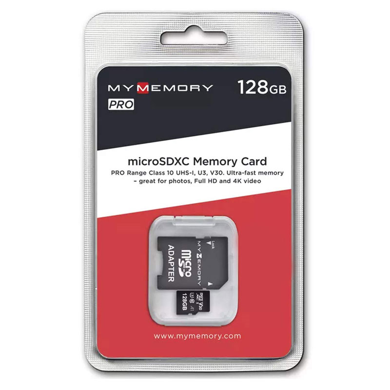 MyMemory 128GB V30 PRO microSD Card (SDXC) A1 UHS-1 U3 + Adapter - 100MB/s