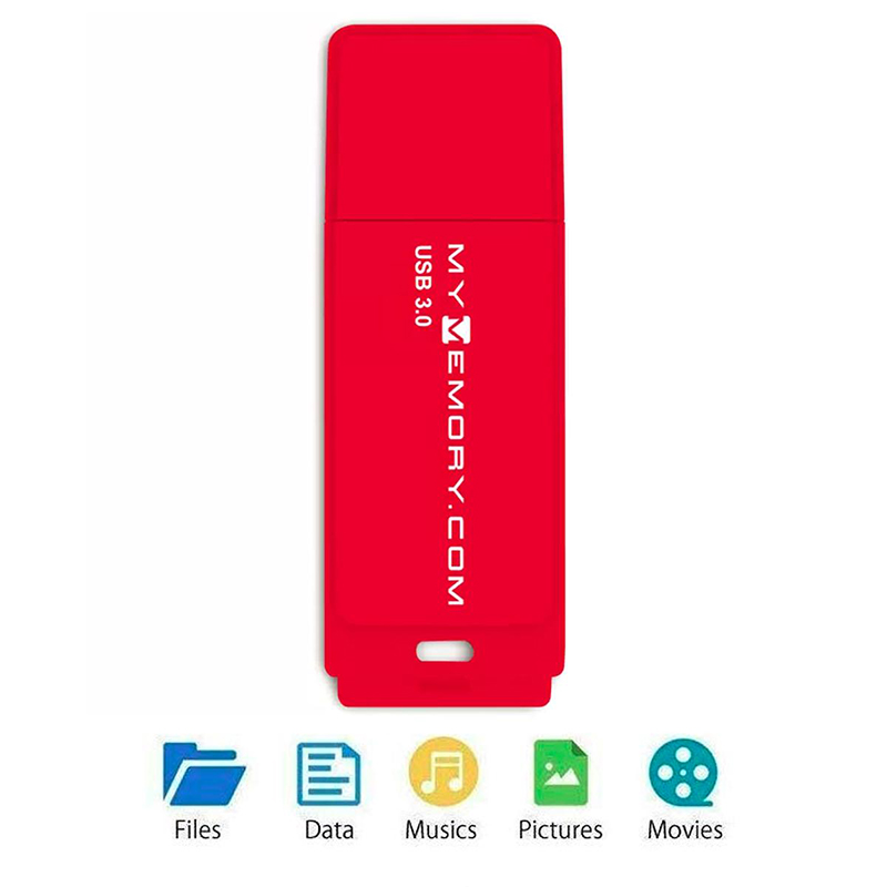 MyMemory 64GB USB 3.0 Flash Drive - 80MB/s - Red - 5 Pack