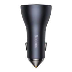 Baseus Golden Contactor Pro Triple Fast Car Charger 65W USB+ 2x USB-C - Dark Gray