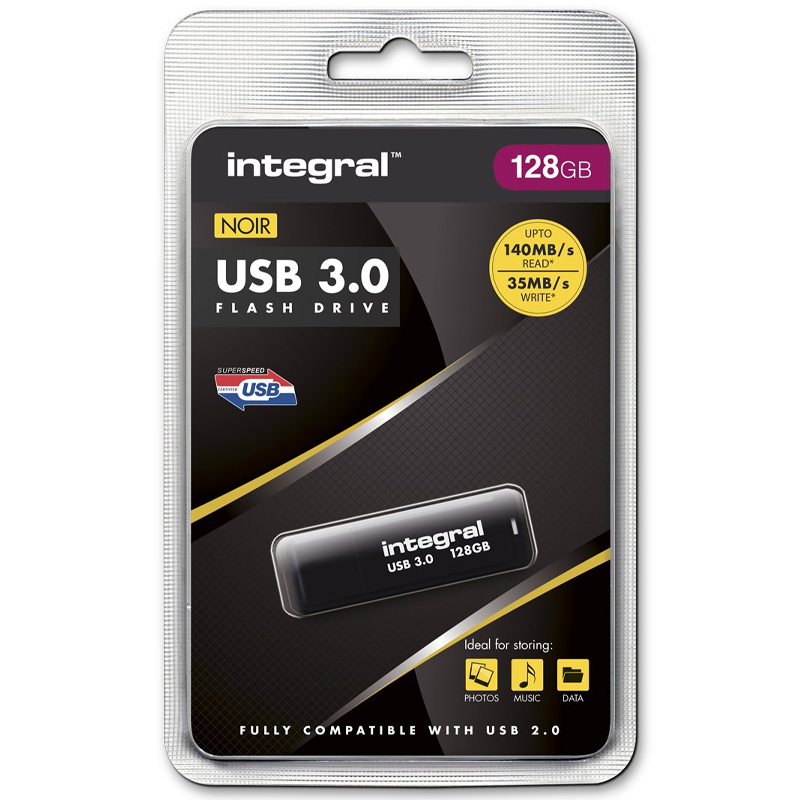 Integral 128GB Noir USB 3.0 Flash Drive - 140MB/s