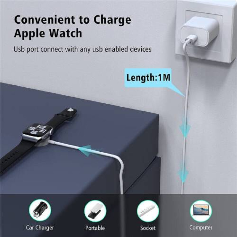 For Apple Watch Series 2/3/4/5/6/7/8/Ultra Magnetic USB-C Charger