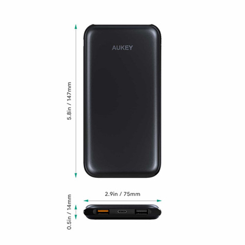 AUKEY PB-Y13 10000mAh PD 2.0 USB-C Power Bank With Quick Charge 3.0