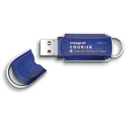 Integral 16GB Courier FIPS 197 256-Bit AES Hardware Encryption USB 3.0 Flash Drive - 140MB/s