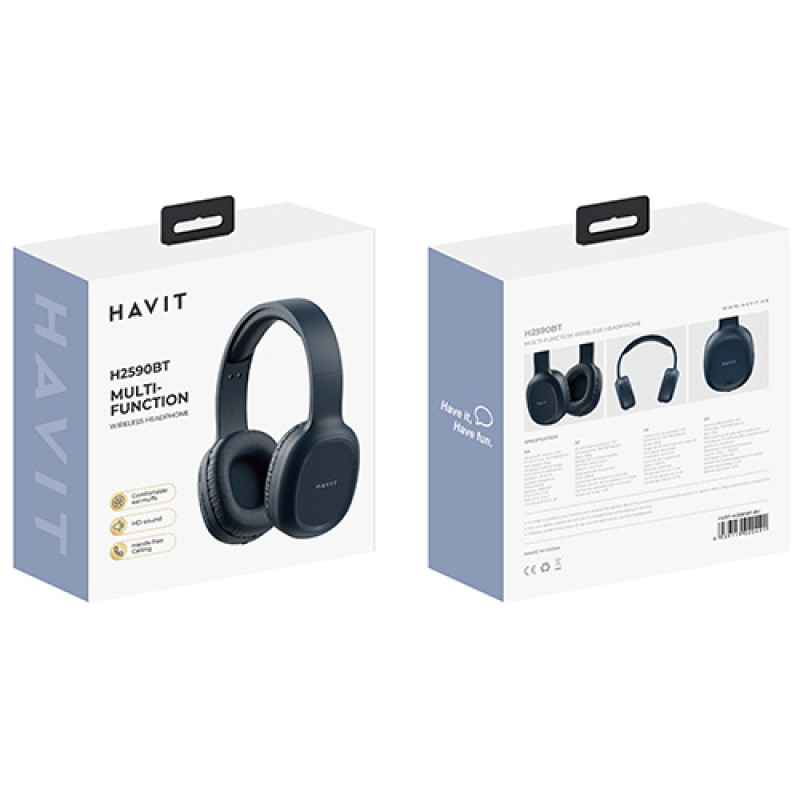 HAVIT H2590BT PRO Bluetooth Headphone - Blue