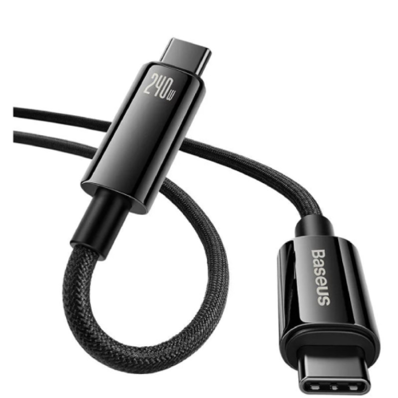 Baseus Tungsten Gold Fast Charging Data Cable USB-C to USB-C 240W 1m - Black