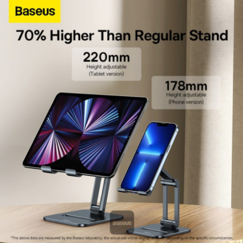 Baseus Desktop Biaxial Foldable Metal Stand (for Tablets) - Grey