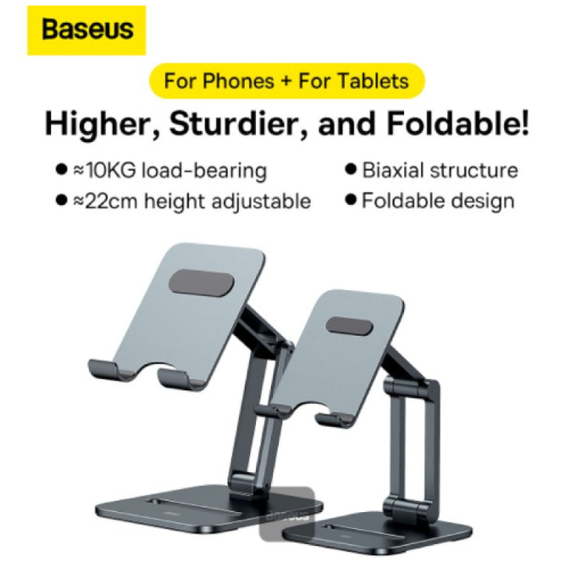 Baseus Desktop Biaxial Foldable Metal Stand (for Tablets) - Grey