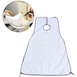 Beard Apron Shaving Trimming Hair Catcher - White