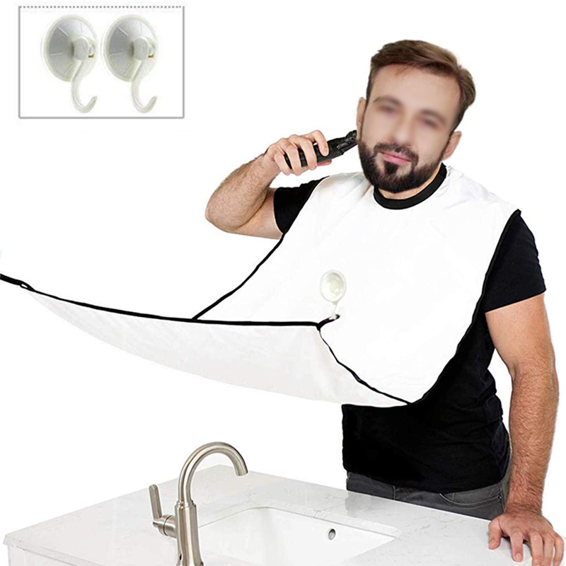 Beard Apron Shaving Trimming Hair Catcher - White