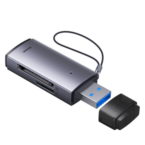 Baseus Lite Series USB-A  to SD/TF Card Reader - Grey