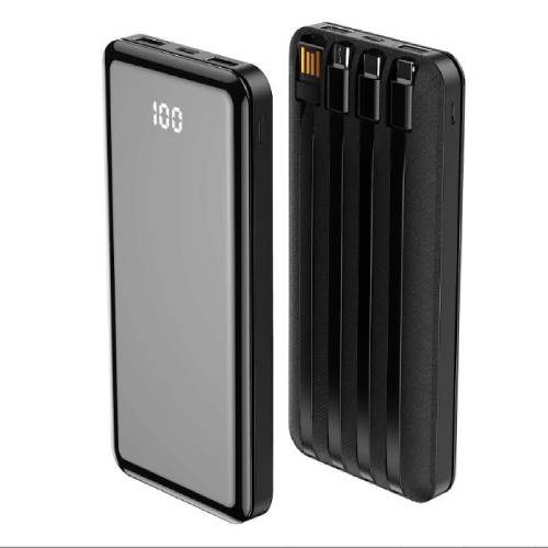 Forever Powerbank TB-411 ALLin1 10000 mAh Black with USB-C + Lightning + micro USB cable