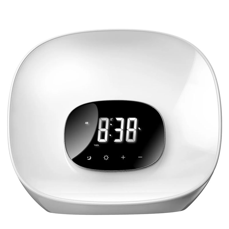 Groov-e Light Curve Wake Up Light with FM Radio & Alarm Clock - White