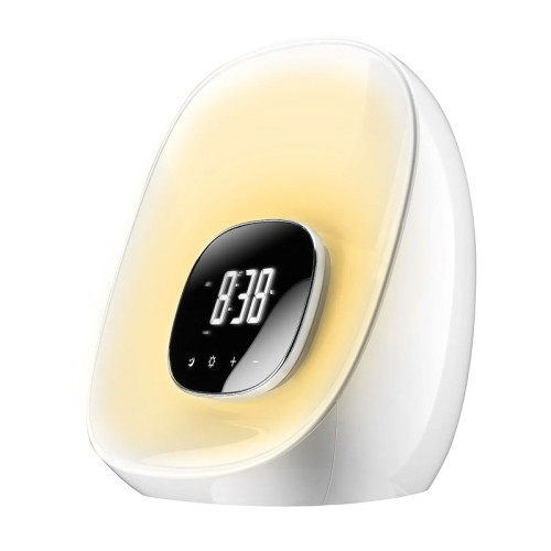 Groov-e Light Curve Wake Up Light with FM Radio & Alarm Clock - White