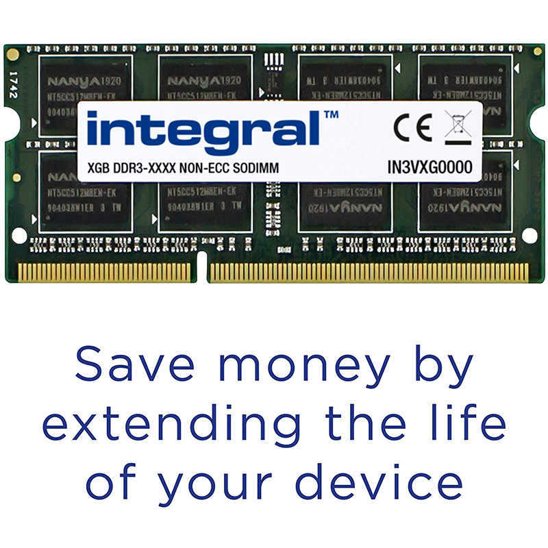 Integral 8GB (1x 8GB) 1600MHz DDR3 SODIMM CL11 Laptop Memory Module