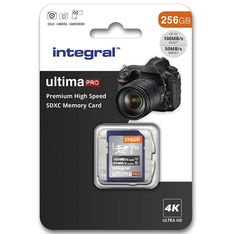 Integral 256GB UltimaPRO V30 Premium SD Card (SDXC) UHS-I U3 - 100MB/