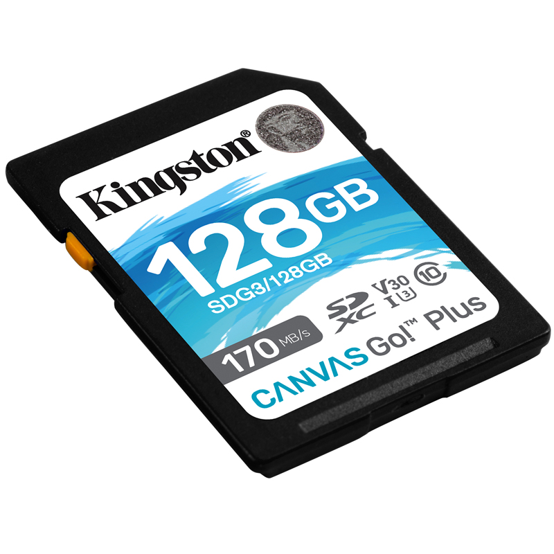 Kingston 128GB Canvas Go Plus SD Card (SDXC) UHS-I U3 V30 - 170MB/s