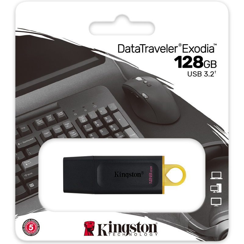 Kingston 128GB DataTraveler Exodia USB 3.2 Flash Drive - Black