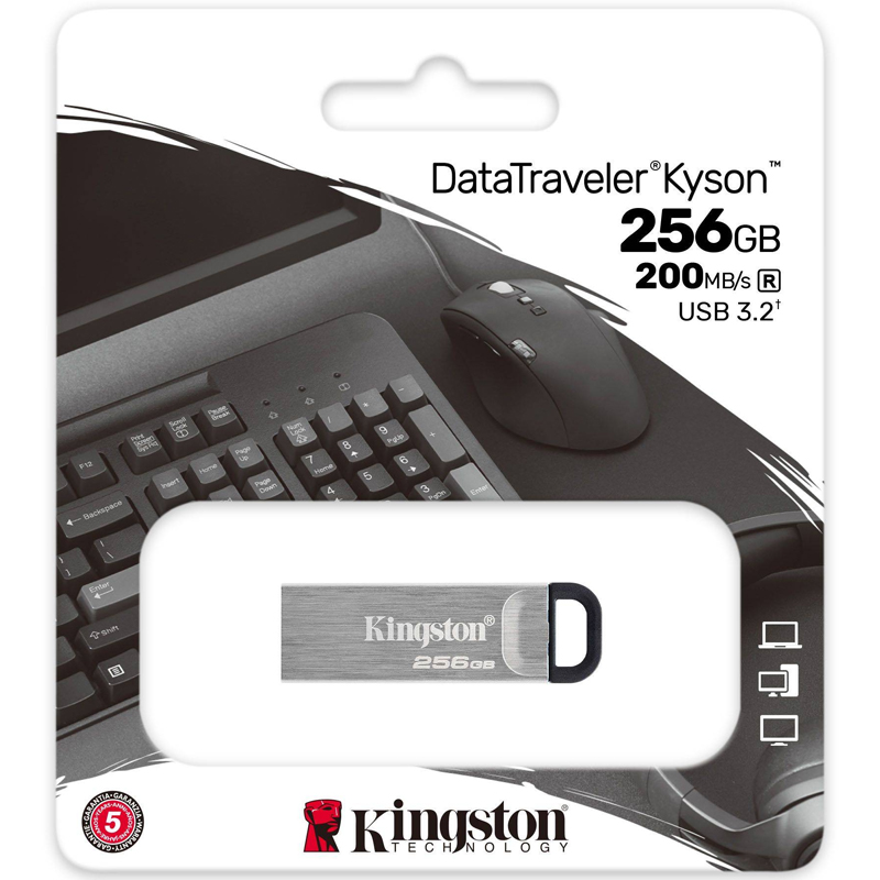 Kingston 256GB DataTraveler Kyson USB 3.2 Flash Drive - 200MB/s