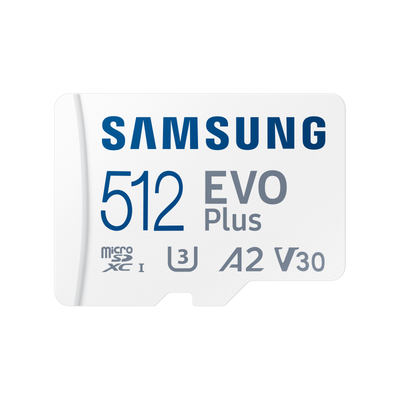 Samsung 512GB Evo Plus microSD Card (SDXC) + SD Adapter - 130MB/s